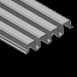 Kantenabdeckprofil für Schienensysteme - mit 10 mm Abstand zwischen den Teilleitern
